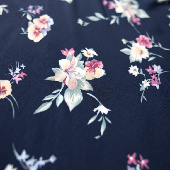 Vintage Navy Floral Maxi Skirt | 90s Boho | Romantic Whimsigoth | CottageCore - Picture 3 of 8